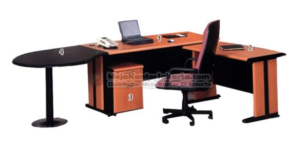 Meja Kantor UNO Warna Cherry - 3