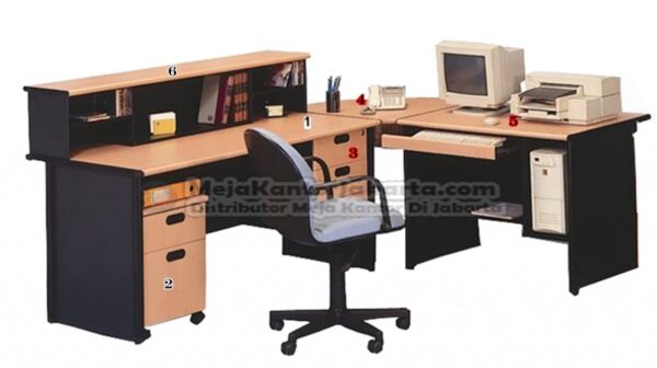 Meja Kantor UNO Classic Series warna Beech - 2